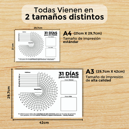 Plantilla de 31 días para TU PRIME